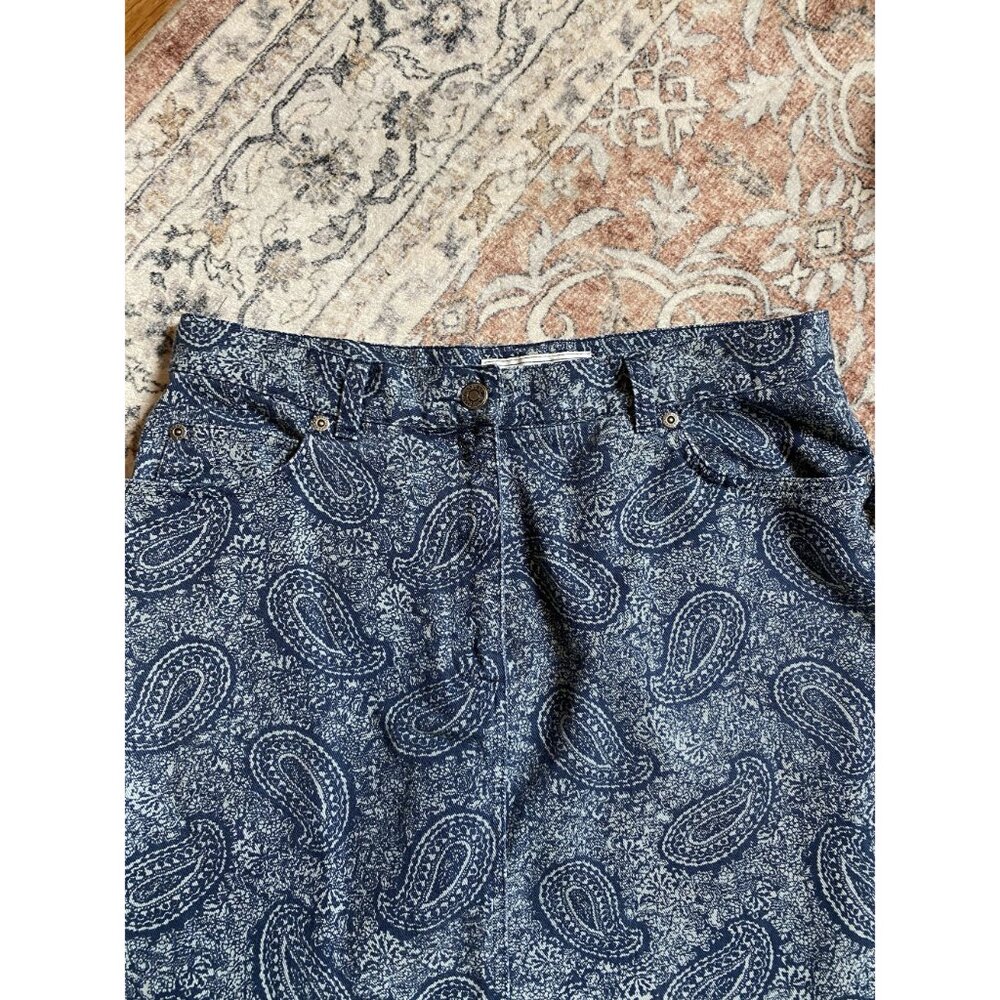Joneswear 2 Piece Blue Paisley Jacket Mini Skirt Set Size 10 - Picture 8 of 14
